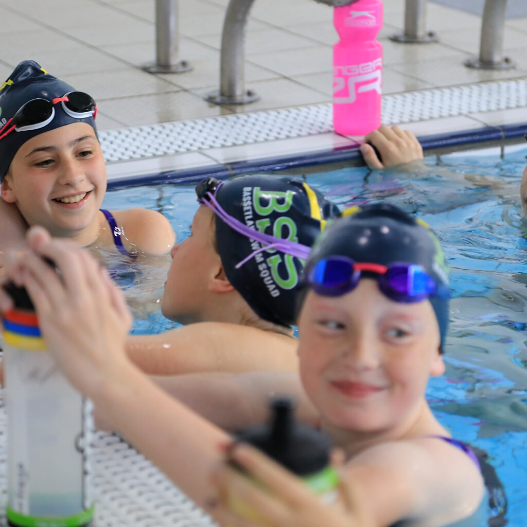 Bassetlaw swim squad members in pool