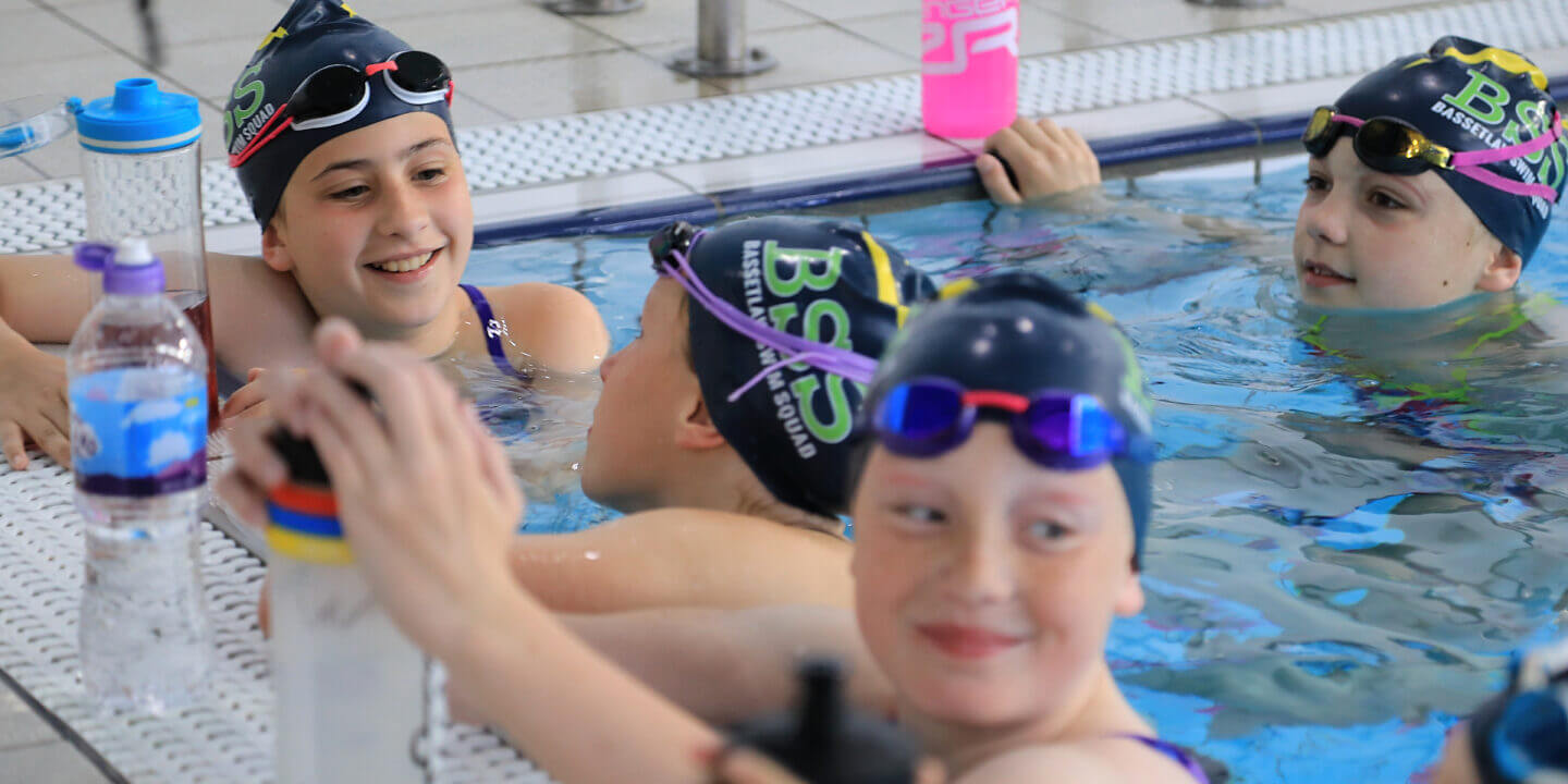 Bassetlaw swim squad members in pool