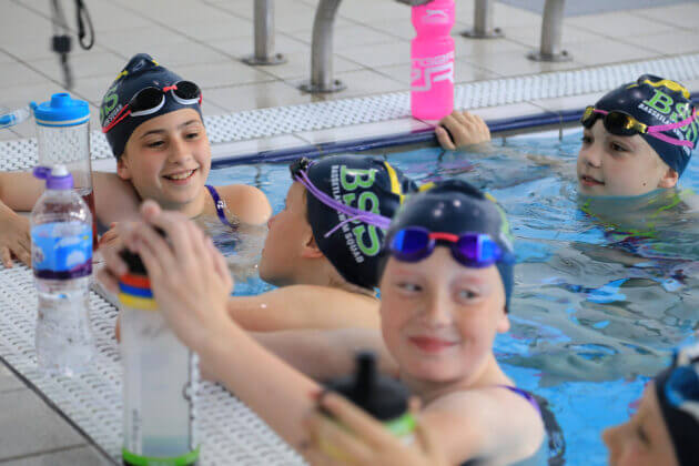 Bassetlaw swim squad members in pool