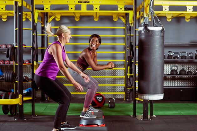 Gym with women exercising