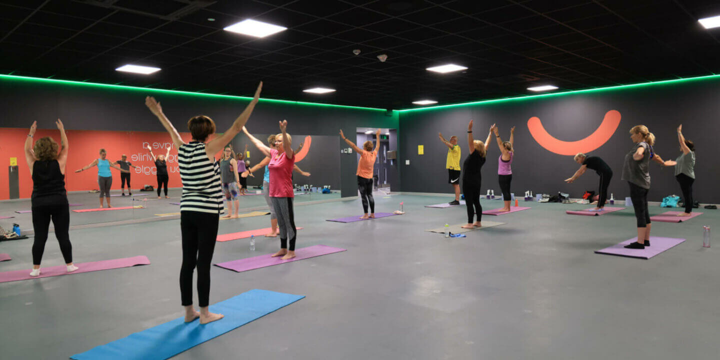 Photo of a group of people in a fitness class