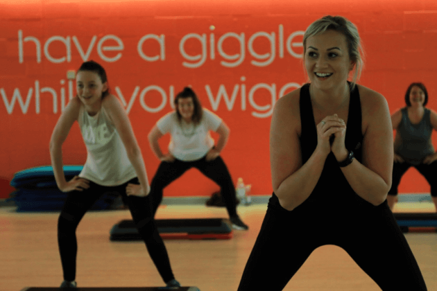 Photo of a group of people in a fitness class