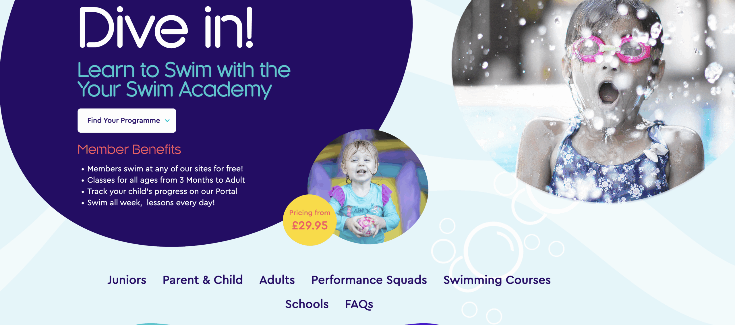 Your Swim Academy - friendly swimming lessons for babies, children, teens and adults